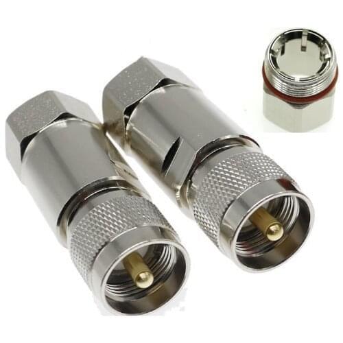 5pcs Adapter PL259 UHF Male Plug Connector Clamp For Cable 1/2" Cable