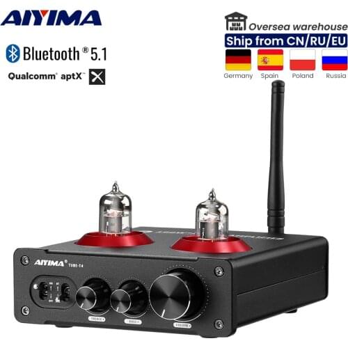AIYIMA 6J1 Vacuum Tube Amplifier Audio 100W*2 TPA3221 LM4562 Digital Power Bluetooth 5.1 APTX-HD Stereo AMP for Home Theater DIY