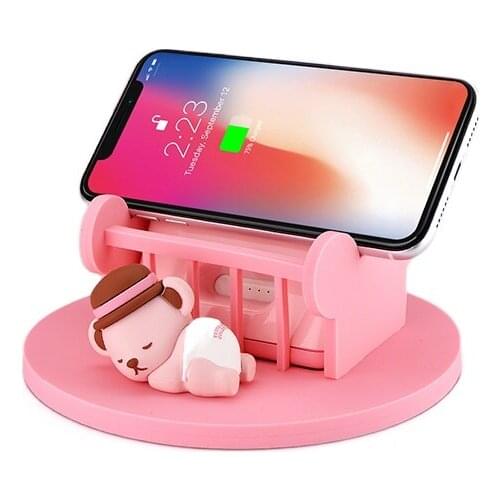 Cy Wireless Charger Mobile Phone Bracket Mobile Power Integrated Fixed Base Power Bank