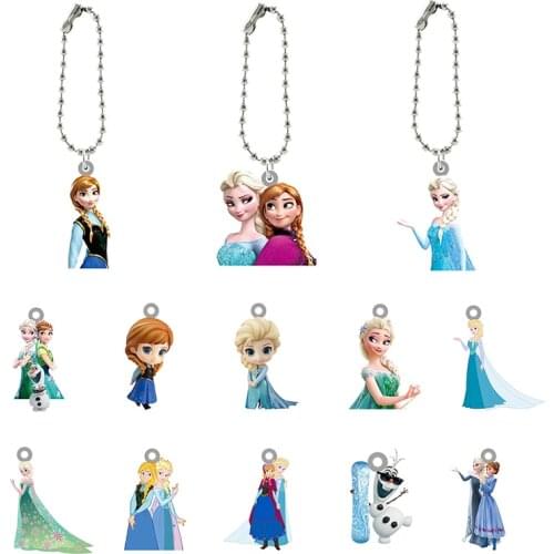 Disney Frozen Princess Aisha Keychain Creative Personality Theme Acrylic Doll Keychain Boys And Girls Fashion Jewelry