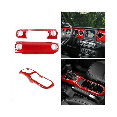 Doashboard Instrument Decor Panel & Gear Shift Cover Fits for Jeep Wrangler JL 18
