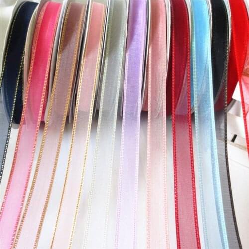 15-16mm Wide Double Gold Lace Double Side Magic Color Edge Snow Cake Box Gift Box Packing With DIY Hair Decoration Ribbon 293