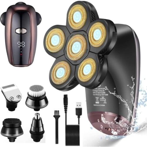 Upgrade 5 in 1 Electric Razor for Men - Wet and Dry Bald Head Shaver -Cordless Rechargeable Face and Head Shavers for Men