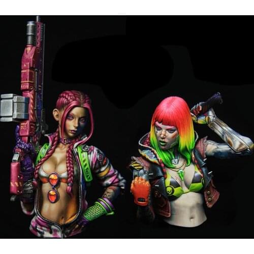 Resin Figure 1/10 ancient fantasy bust include 2 Model Unassambled Unpainted Figure Building Kit