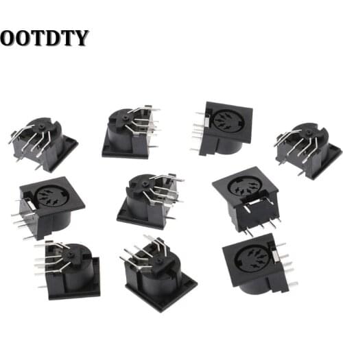 OOTDTY 10 Pcs/Set PCB Panel Mount Female Connector DIN5 DIN 5-Pin Jack DS-5-01 MIDI