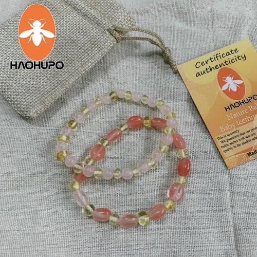 HAOHUPO Amber Elastic Bracelet for Baby Adult Jewelry Gifts Baltic Amber Beads Female Stretch Bracelet Bijoux Natural Beads
