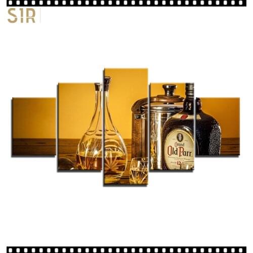 HD 5 Pieces Red Wine Pictures Print Posters Wall HD Art Home Decor for Living Room Painting on The Wall Pictures Wine Wall Art