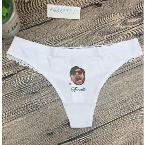 Custom groom photo name Lingerie Valentines Gift, Bride Panties, Bridal Shower Gift, Personalized Honeymoon Panties Underwear