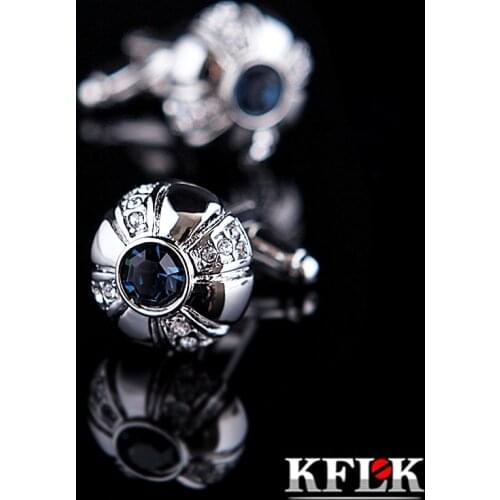 KFLK Jewelry French shirt Fashion cufflink mens Brand Crystal Cuff link Luxury Wedding Button High Quality guests