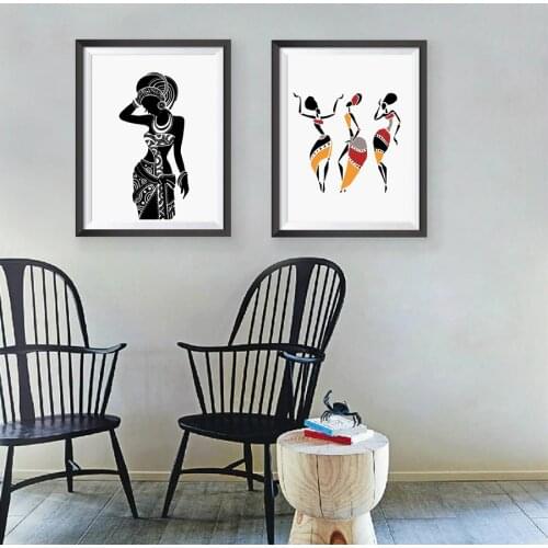 Beautiful Black Woman Canvas Art Print Poster, African Woman Art Canvas Painting Wall Pictures Home Decor