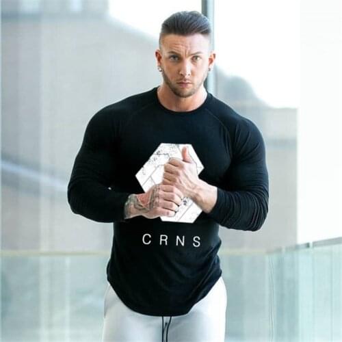 Brand Mens clothing Autumn Fashion Mens T-shirt Sweater O-Neck Slim cotton stretch long sleeve Tshirts Men Fitness Pull Homme