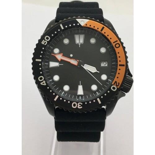 42MM Black Dial Luminous Automatic Watch Mens Stainless Steel Black PVD Case NH35 Automatic Mechanical Mens Watch