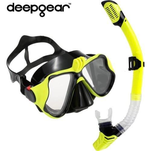 DEEPGEAR Nearsighted Dive mask and snorkel set Top Camera scuba mask Dry snorkel gears Hot watersport gears and dive equipment