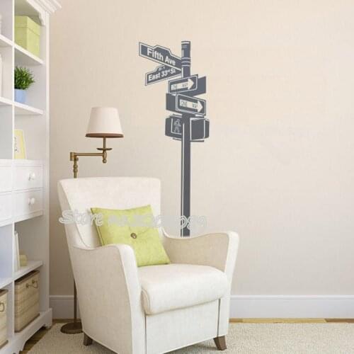 New York Street Sign Wall Decal Wall Street Vinyl Removable Art Mural Home Decor Room Interior living room wall Stickers EA008