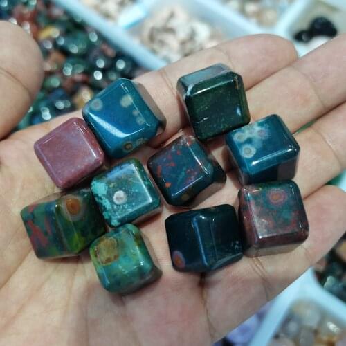 Natural Stone Aquatic Agate Ocean Grass Cube Crystal Tumble Palm Aquariums Room Home Decor Reiki Healing Gift Freebody Mineral