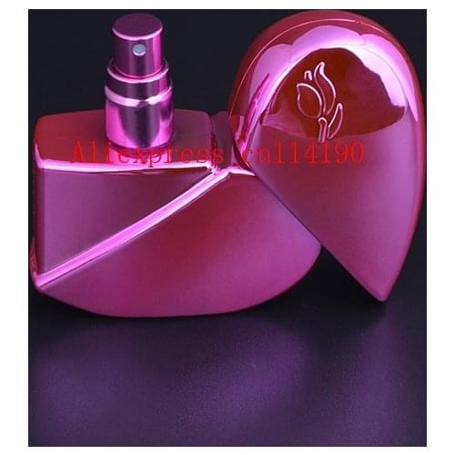 Brand new 200 pcs/lot 25ml Heart Shaped Glass Perfume Bottle Empty Refillable Glass Spray Bottles