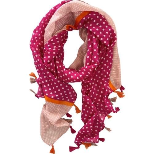 2021 New Cotton Dot Pattern Tassel Scarves Shawls Soft Polka Head Wrap Hijab Free Shipping