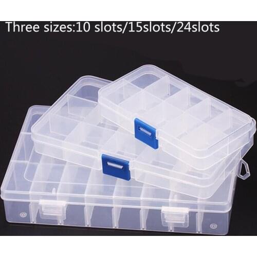 Adjustable 15 Grids Compartment Plastic Storage Box Jewelry Earring Bead Screw Holder Case Display Organizer Container
