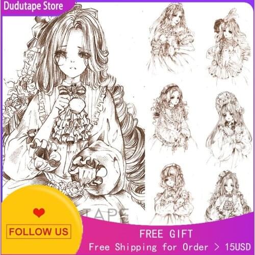 Washi Tape Lovely Figure Princess Dress Magic Kimono Girl Lolita