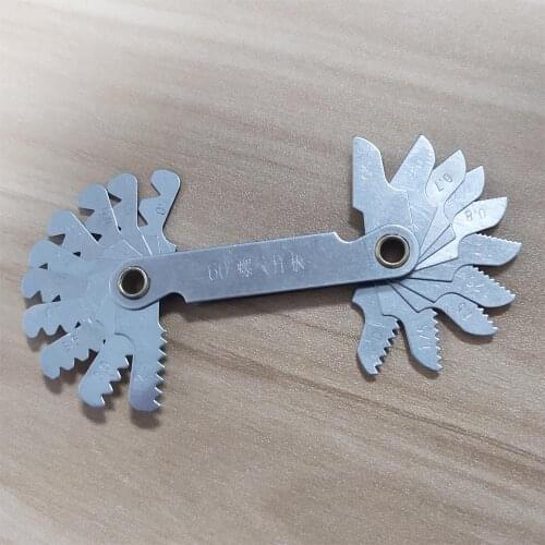 Screw Thread Pitch Gage 60 Degree Metric Measuring Gauging Range 0.5-7mm Motorcycle Screws 1.5/1.25mm Thread Distinguish Tool
