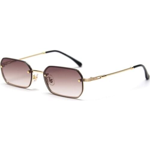 Veshion Small Men Sunglasses Rectangular Woman Metal Frame Fashion Male Sun Glasses Mirror Blue High Quality 2021 Summer Style