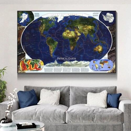 Modern Wall Art Canvas Painting World Map Posters and Prints Wall Picture Decoration Painting For Living Room Decor Office Decor
