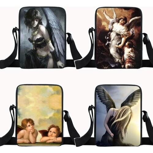 Love Angel Messenger Bag Women Handbag Teenage Girls Shoulder Bags for Travel Vintage Crossbody Bag Small Satchel Gift
