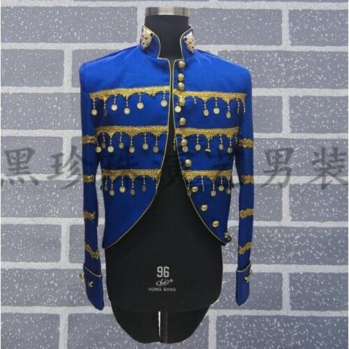 Navy blue tuxedo blazers men suits designs male costumes masculino homme terno stage costumes for singers men suit stand collar