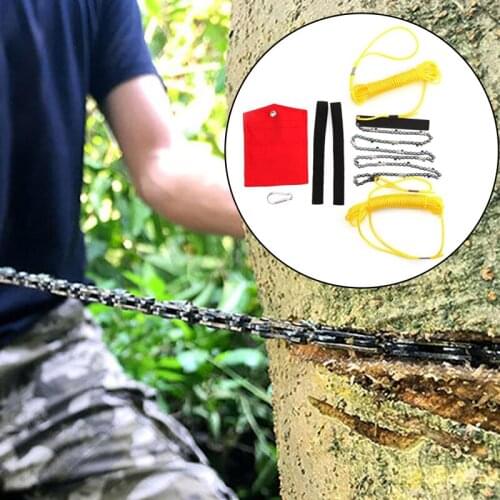 Outdoor Chain Saw Foldable Handheld ChainSaw Garden Tree Wood Cutting Tool Camping Hiking Survival Handsaw Steel Rope Chain Saw