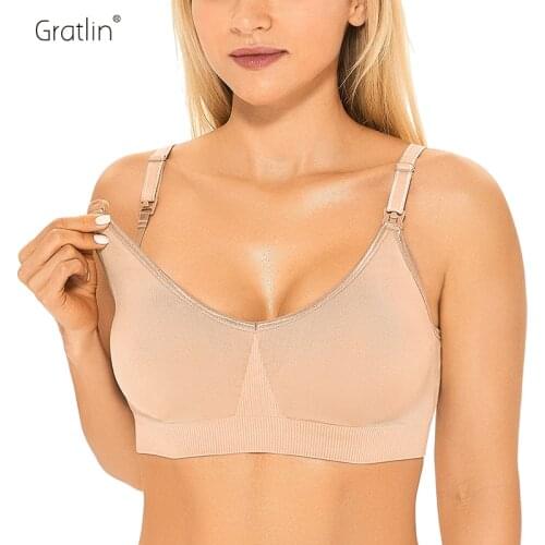 Gratlin Womens Wirefree Seamless Nursing Bra Comfort Support Maternity Bralette