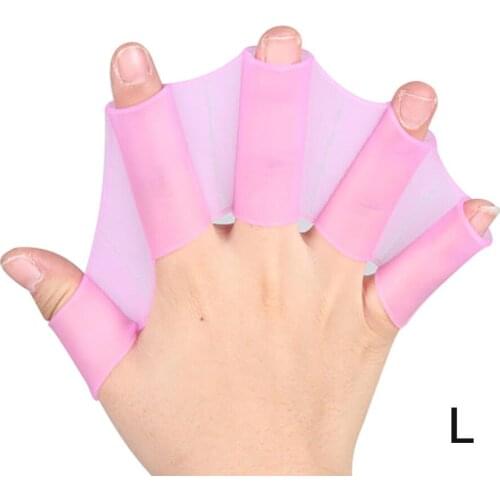 1Pair Unisex Frog Type Silicone Girdles Swimming Hand Fins Flippers Palm Finger Webbed Gloves Paddle Water Sports