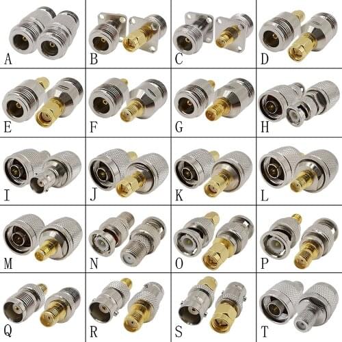 1Pcs N BNC TNC to N SMA RP-SMA BNC F Male Female Plug Jack Straight RF Coaxial Adapter Connector Test Converter Brass