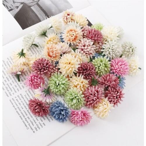 10Pcs/Lot Artificial Flower 4Cm Silk Carnation Flower Head Diy Decoration Wedding Party Home Decor Simulation Flower Box Gifts