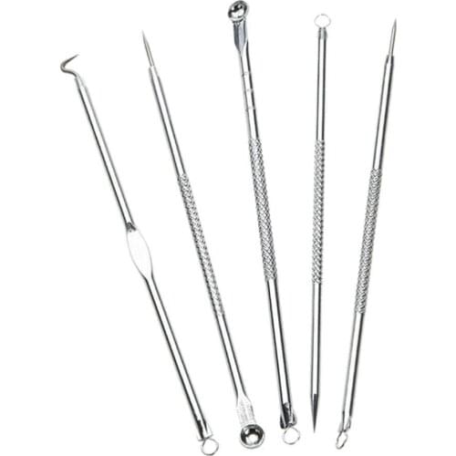 5Pcs Acne Pimple Blemish Extractor Remover Stainless Needles Face Care Face Washing Product Blackhead Comedone