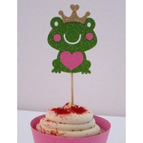 Glitter Prince Frog Cupcake Toppers Engagement Party Bachelorette birthday Wedding Bridal Shower Night food picks