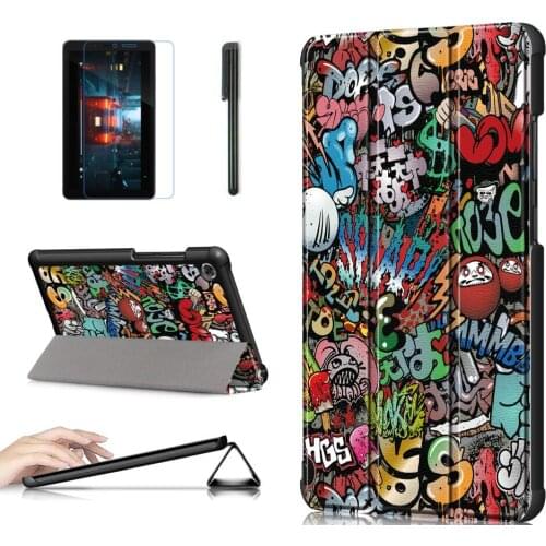 GLIGLE Super Slim stand leather case cover for Lenovo Tab Tab M7 TB-7305F 1pcs/lot +Screen film+touch pen free shipping