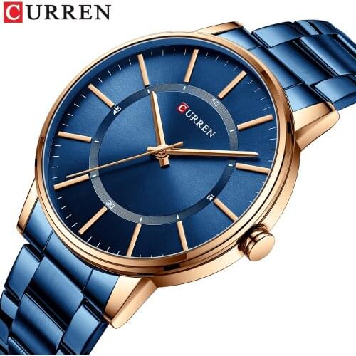 CURREN 8385 New Fashion Watches Men Stainless Steel Quartz Wrist Luxury Watch Waterproof Men Watch