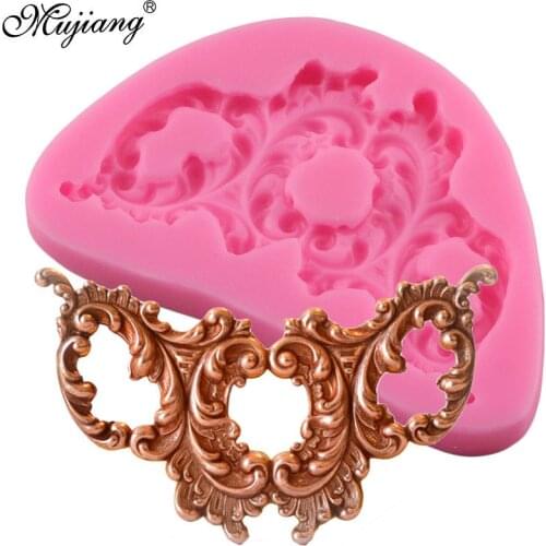 DIY Cake Border Frame Silicone Mold 3D Baroque Scroll Relief Fondant Cake Decorating Candy Clay Chocolate Gumpaste Molds