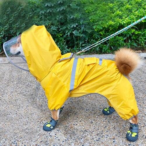 Dog Raincoat Waterproof Dog Rain Jumpsuit Jacket For Dogs French Bulldog Clothes Welsh Corgi Dogs Costume Shiba Inu Pet Outfit