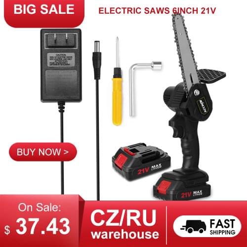 Chainsaw Mini Electric Saws 6 Inch 21V Variable Speeds Saws Rechargeable Small Wood Spliting Brush Chainsaw Woodworking Tool