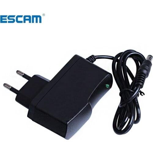 ESCAM AC 100-240V DC 12V 1A EU Plug AC/DC Power adapter charger Power Adapter for CCTV Camera (2.1mm * 5.5mm)