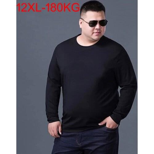 Autumn Spring Men women T-Shirts Long Sleeve winter Large Size 8XL 9XL 10XL 12XL tees Home underwear Cotton Loose Tops black