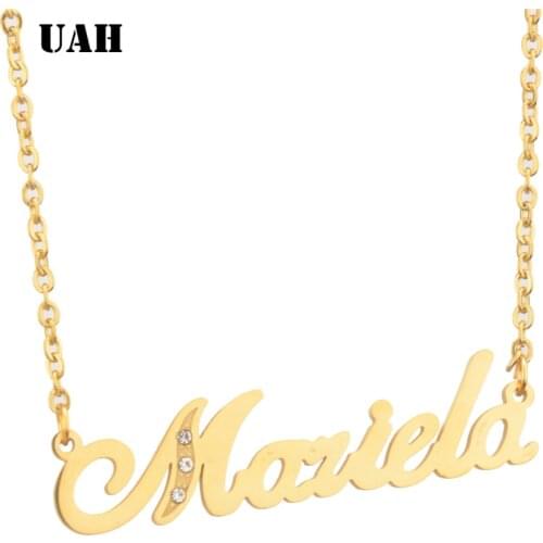 UAH Mariela Name or Pendants Necklaces Personalized Letters Necklace Name Jewelry Women Men Accessories Girlfriend Lover Gift