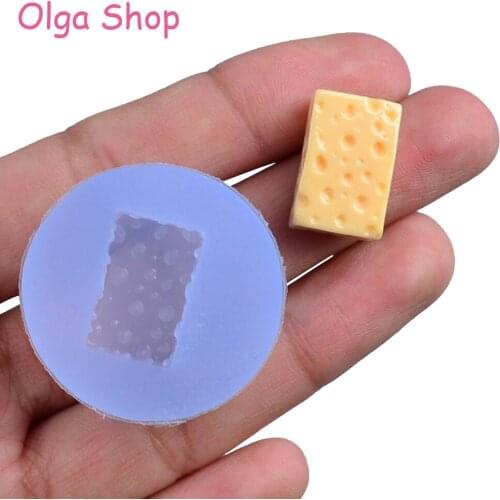 GYL606 17.1mm Square Cheese Silicone Mold Candy Chocolate Cookie Biscuit Resin Polymer Clay Jewelry Making Pendant Cake Tools