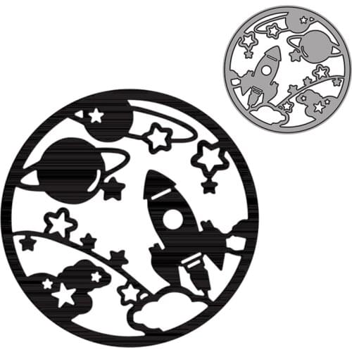 Rocket Into Space Scene Metal Cutting Dies New 2021 Diy Scrapbooking Photo Album Decorative Crafts Embossing Die Cuts