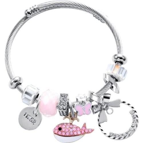 Stainless Steel Bracelet cute Bangle For Women Bracelet Charm Circlet