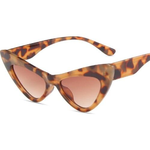 2021 Fashion Jelly Color Cat Eye Sunglasses Women Trending Green Yellow Shades UV400 Vintage Men Leopard Tea Sun Glasses