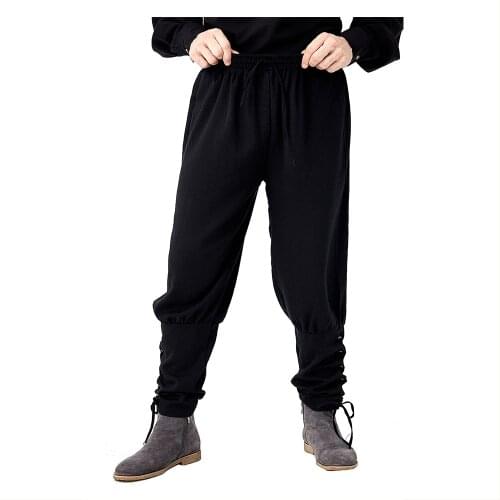 Harlan Mens Solid Color Straps Loose Pants Cosplay Costume Casual Streetwear Trousers