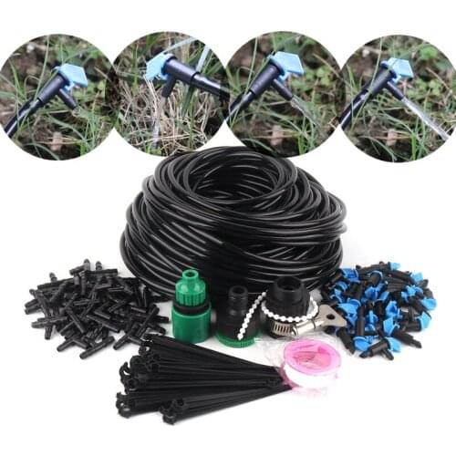 10~50m Irrigation Kits 8L Blue Flag Drippers with 4/7mm Hose Holder Garden Micro Irrigation System DIY Watering Kits