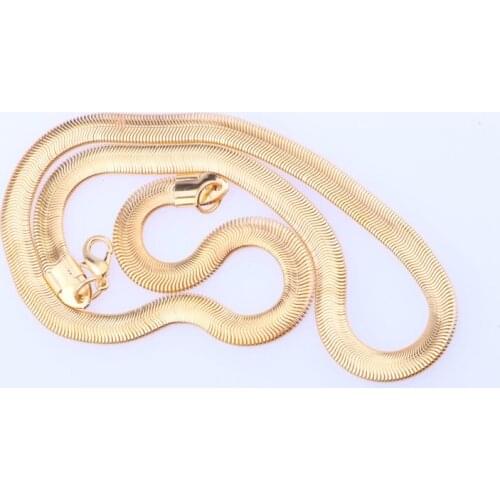 6mm wide Flat bone snake chain necklace